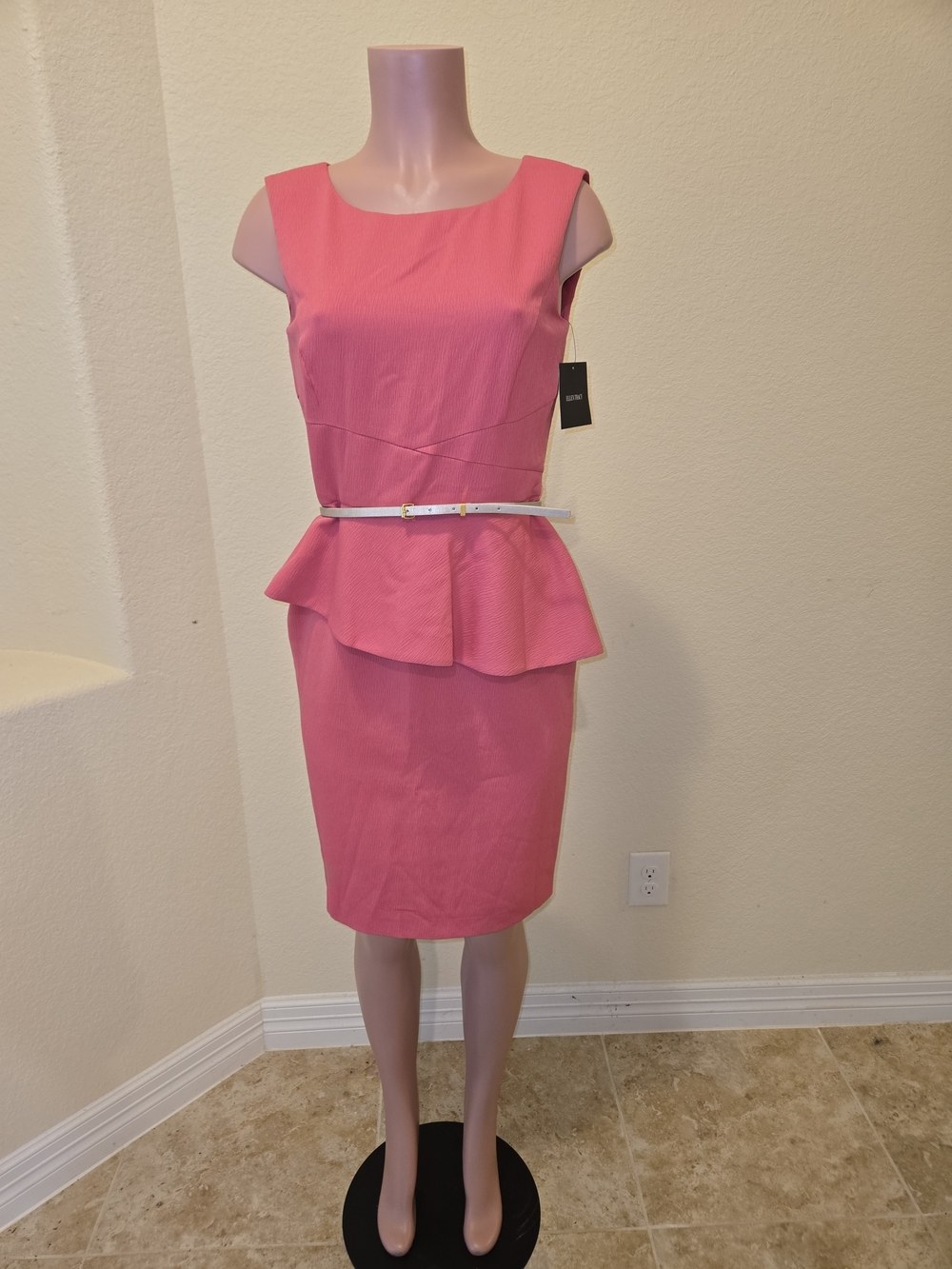 Ellen Tracy Pink Peplum Pencil Skirt